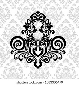 Oriental vector damask patterns for greeting cards and wedding invitations.