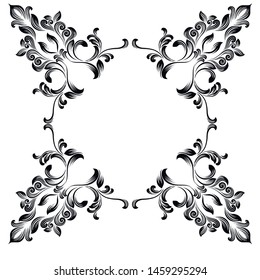 Oriental vector damask patterns for greeting cards and wedding invitations.