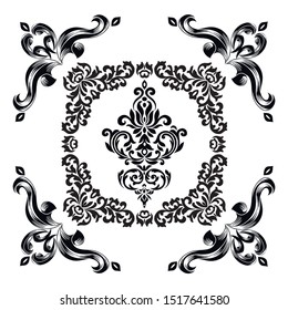 Oriental vector damask patterns for greeting cards and wedding invitations.