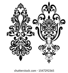 Oriental vector damask patterns for greeting cards and wedding invitations.