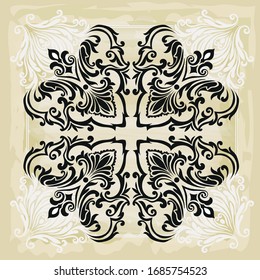 Oriental vector damask patterns for greeting cards and wedding invitations.
