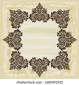 Oriental vector damask patterns for greeting cards and wedding invitations.