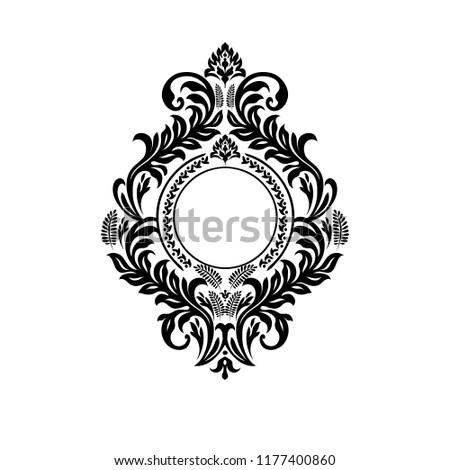 Oriental vector damask patterns for greeting cards and wedding invitations.