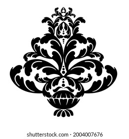 Orientalischer Vektor-Damast-Vintage Barock-Scroll-Ornament Schwirl. Victorian monogram heraldic Schild swirl.Retro Blumenblatt Muster Rand Blätter antiken Akanthus-Kalligrafie graviert Tattoo. Tile deco