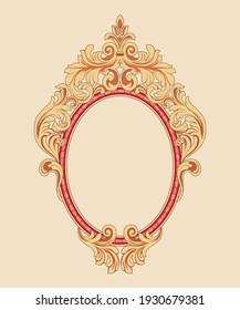 Oriental vector damask vintage frame 