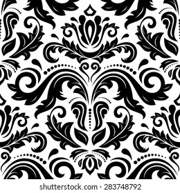 Vector Damask Seamless Pattern Background Classical Stock Vector ...