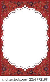 Marco vectorial oriental de estilo étnico. Coloca tu texto. ilustración vectorial