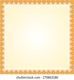 Oriental vector golden frame with damask, arabesque and floral pattern. Abstract ornament. EPS 10