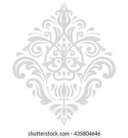 Oriental vector light pattern with arabesques and floral elements. Traditional classic ornament