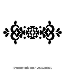 Oriental vector ornament in black on white background. For stencil Tattoo marquetry laser cutting and prints.