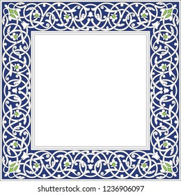 Oriental vector ornament, used for decoration of frames and borders, black and white, and monotonous. Useful content for printing and for designers.