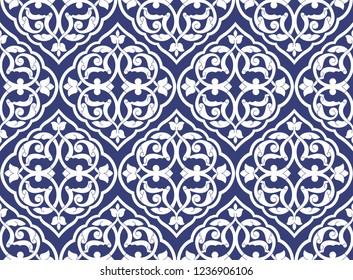 Oriental vector ornament, used for decoration of frames and borders, black and white, and monotonous. Useful content for printing and for designers.