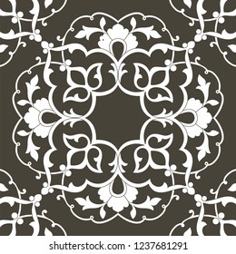 Oriental vector ornament, used for decoration of frames and borders, black and white, and monotonous. Useful content for printing and for designers.