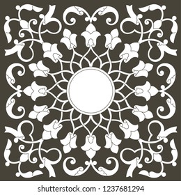 Oriental vector ornament, used for decoration of frames and borders, black and white, and monotonous. Useful content for printing and for designers.