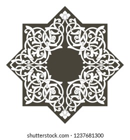 Oriental vector ornament, used for decoration of frames and borders, black and white, and monotonous. Useful content for printing and for designers.