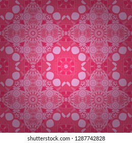 Oriental vector ornament in violet, pink and purple colors. Colorful ethnic seamless background pattern in the style of ceramic tiles.