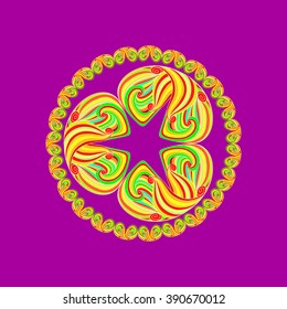 Oriental vector pattern with abstract elements. Traditional  ornament.