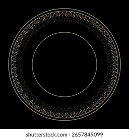 Patrón de Vector oriental con arabescos y Elementos florales. Ornamento tradicional. Marco redondo de Antiguas. Plantilla para el corte o grabado por láser. Ilustración vectorial.