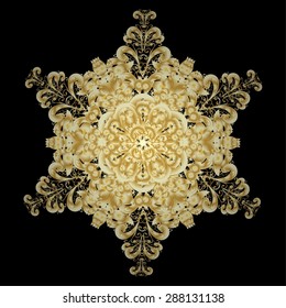 Oriental vector pattern with arabesques and floral elements. Traditional classic ornament. Vintage pattern with arabesques.