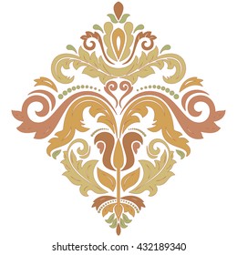 Oriental vector pattern with arabesques and floral elements. Traditional classic ornament. Pattern with pastel colors