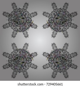 Oriental vector pattern with arabesques and floral elements. Traditional classic ornament. Vintage pattern with arabesques.