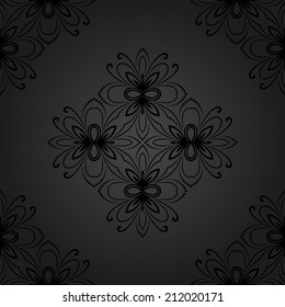 Oriental vector pattern with damask, arabesque and floral elements. Seamless abstract background