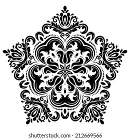 Oriental vector pattern with damask, arabesque and floral elements. Abstract background