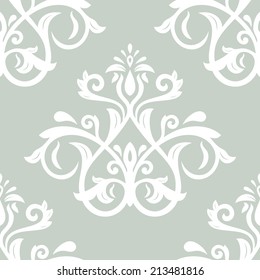 Oriental vector pattern with damask, arabesque and floral elements. Seamless abstract background
