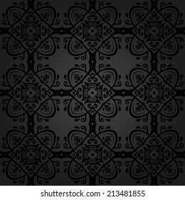 Oriental vector pattern with damask, arabesque and floral elements. Seamless abstract background