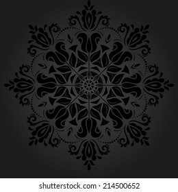 Oriental vector pattern with damask, arabesque and floral elements. Abstract background