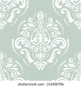 Oriental vector pattern with damask, arabesque and floral elements. Seamless abstract background