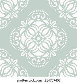 Oriental vector pattern with damask, arabesque and floral elements. Seamless abstract background