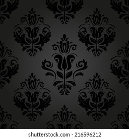 Oriental vector pattern with damask, arabesque and floral elements. Seamless abstract background