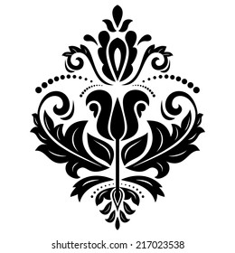 Oriental vector pattern with damask, arabesque and floral elements. Seamless abstract background