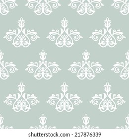 Oriental vector pattern with damask, arabesque and floral elements. Seamless abstract background