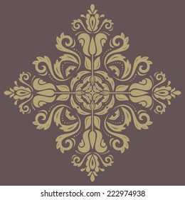 Oriental vector pattern with damask, arabesque and floral elements. Abstract background