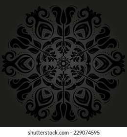 Oriental vector pattern with damask, arabesque and floral elements. Abstract background