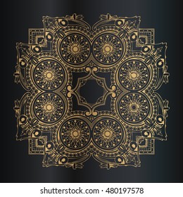 Oriental vector pattern with damask, arabesque and floral elements. Abstract background