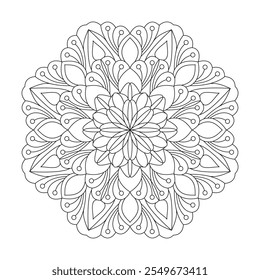 Oriental vector pattern mandala coloring book page for Kids. Easy Mandala Coloring Book Pages for Adults to Relax, Experiences Give Relief. Resizeable Vector File