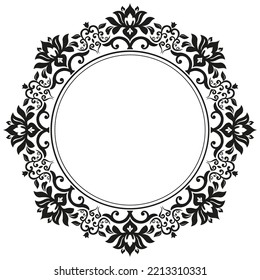 Oriental Vector Round Frame Arabesques Floral Stock Vector (Royalty ...