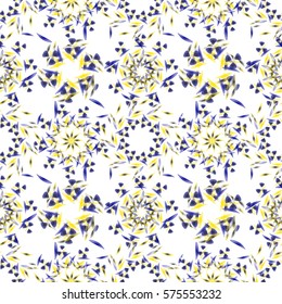 Oriental vector seamless pattern with ethnic mandalas. Kaleidoscope effect.