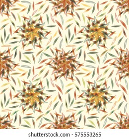 Oriental vector seamless pattern with ethnic mandalas. Kaleidoscope effect.