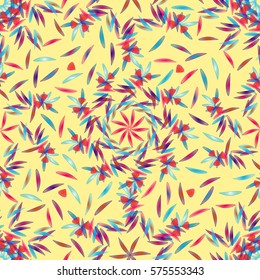 Oriental vector seamless pattern with ethnic mandalas. Kaleidoscope effect.