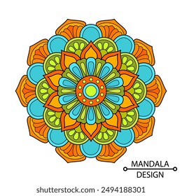 Oriental vector, stress therapy pattern colour mandala template for adult.  Easy Mandala Coloring Book Pages for Adults to Relax, Experiences Give Relief. Resizeable Vector File.