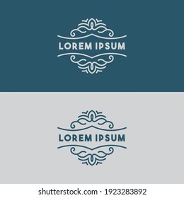 Marco blanco vector oriental. coloque su logotipo inicial y sus letras
