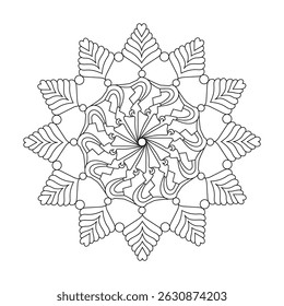 Oriental vector,mandala  template coloring book page. Easy Mandala Coloring Book Pages for Adults to Relax, Experiences Give Relief. Resizeable Vector File