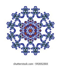 Oriental vector.Round decorative ornament mandala. Anti-stress therapy patterns. design element. Yoga logo, background for poster. flower shape.