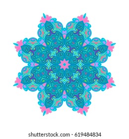 Oriental vector.Round decorative ornament mandala. Anti-stress therapy patterns. design element. Yoga logo, background for poster. Unusual flower shape.