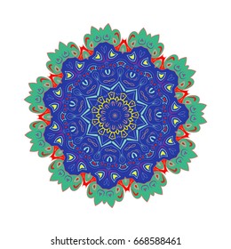 Oriental vector.Round decorative ornament mandala. Anti-stress therapy patterns. design element. Yoga logo, background for poster. Unusual flower shape.