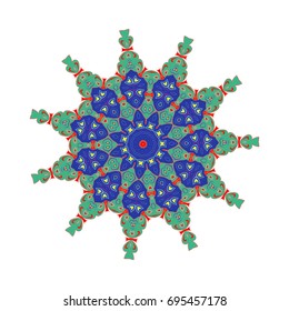 Oriental vector.Round decorative ornament mandala. Anti-stress therapy patterns. design element. Yoga logo, background for poster. Unusual flower shape.
